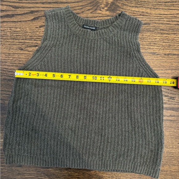 Size S Eileen Fisher Dark Gray Knit Vest - Picture 7 of 8
